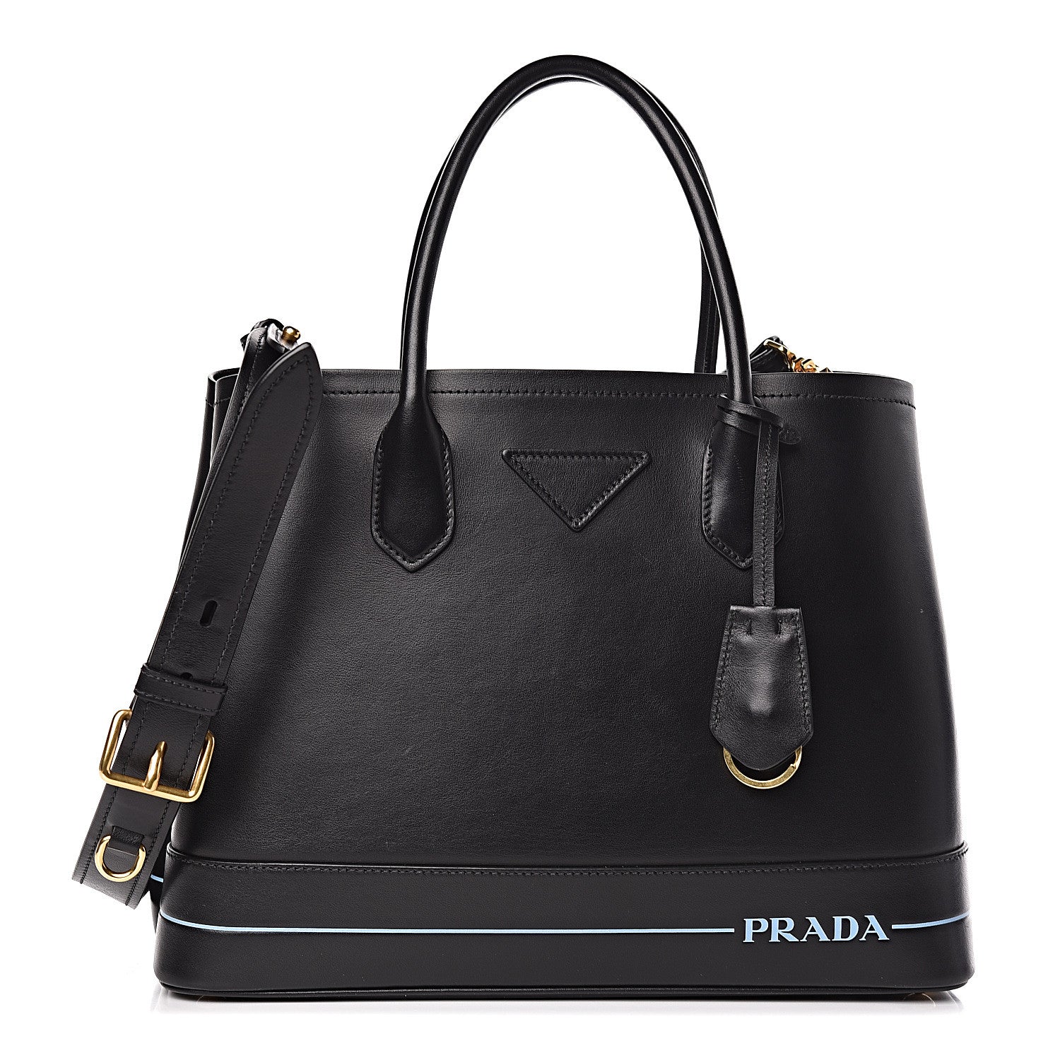 Prada City Calfskin Cuir Medium Mirage Double Bag Black 1 of 11