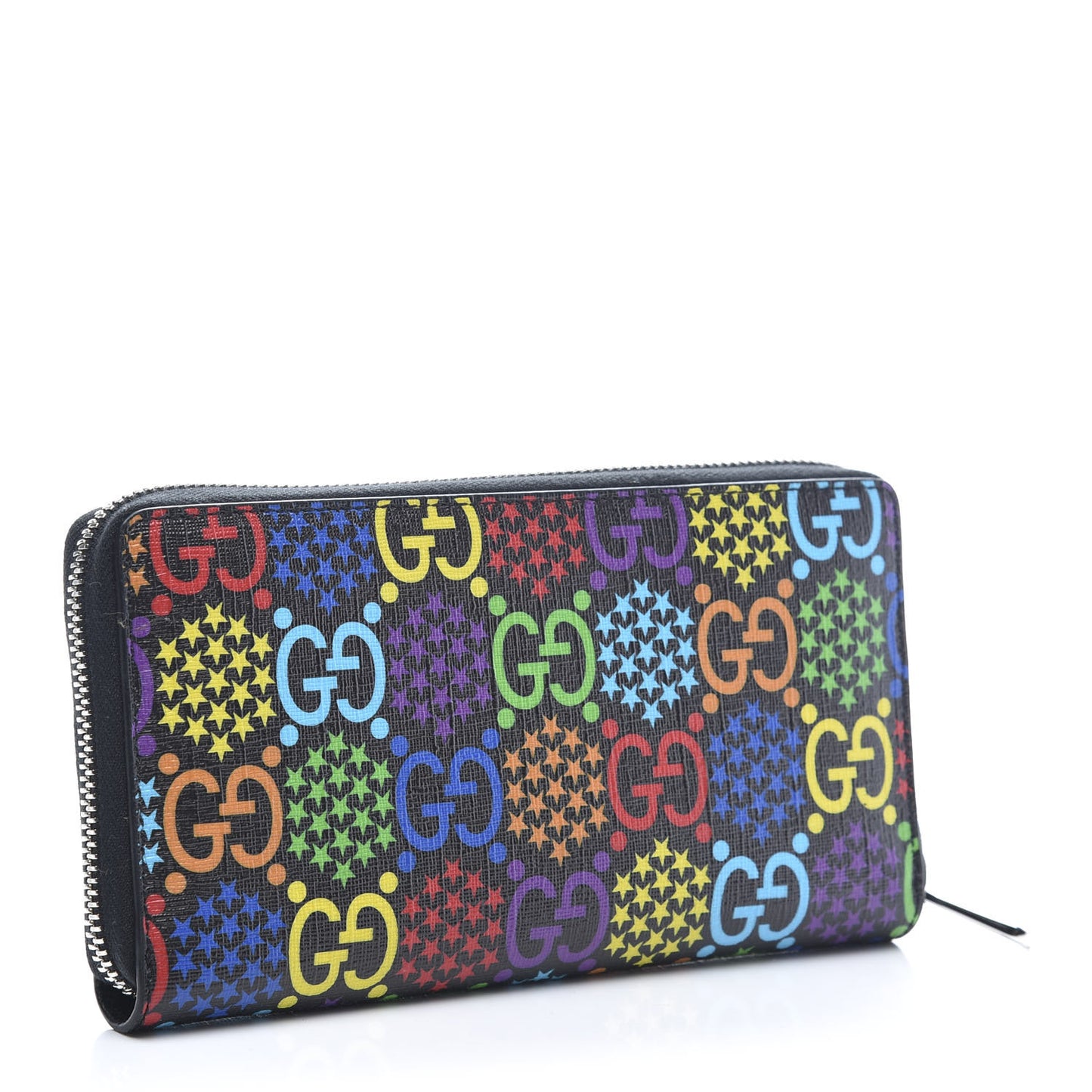 GG Supreme Monogram Psychedelic Zip Around Wallet Black Multicolor