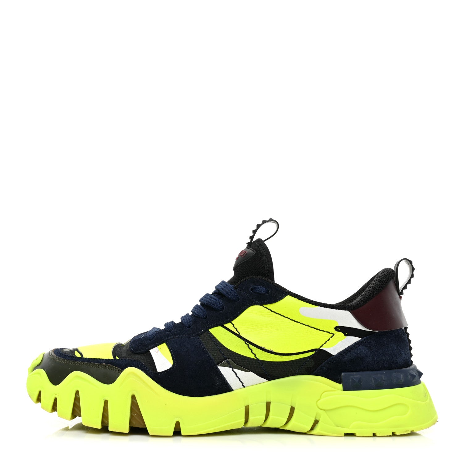 Valentino Garavani Suede Nappa Camouflage Mens Rockrunner Plus Sneakers 45 Black Lime 1 of 11