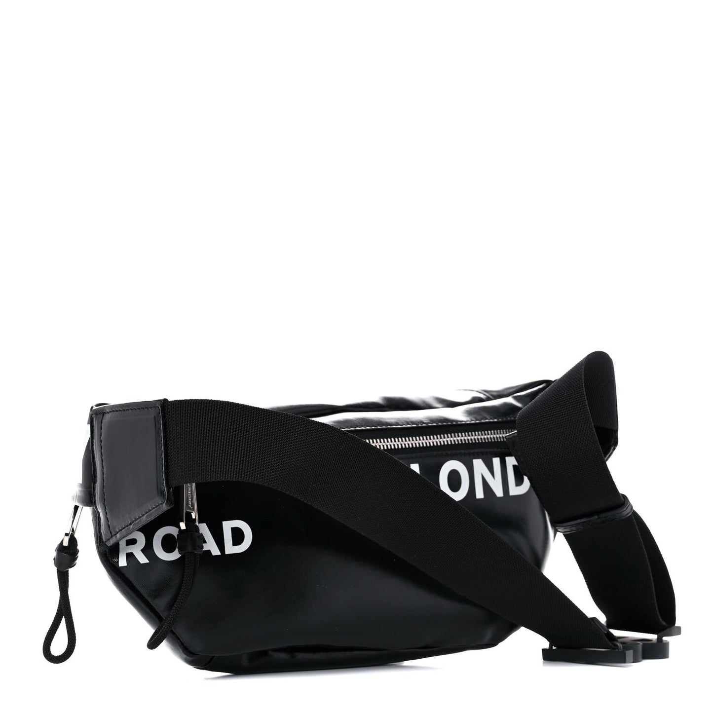 Coated Canvas Horseferry Print Extra Large Bum Bag Black