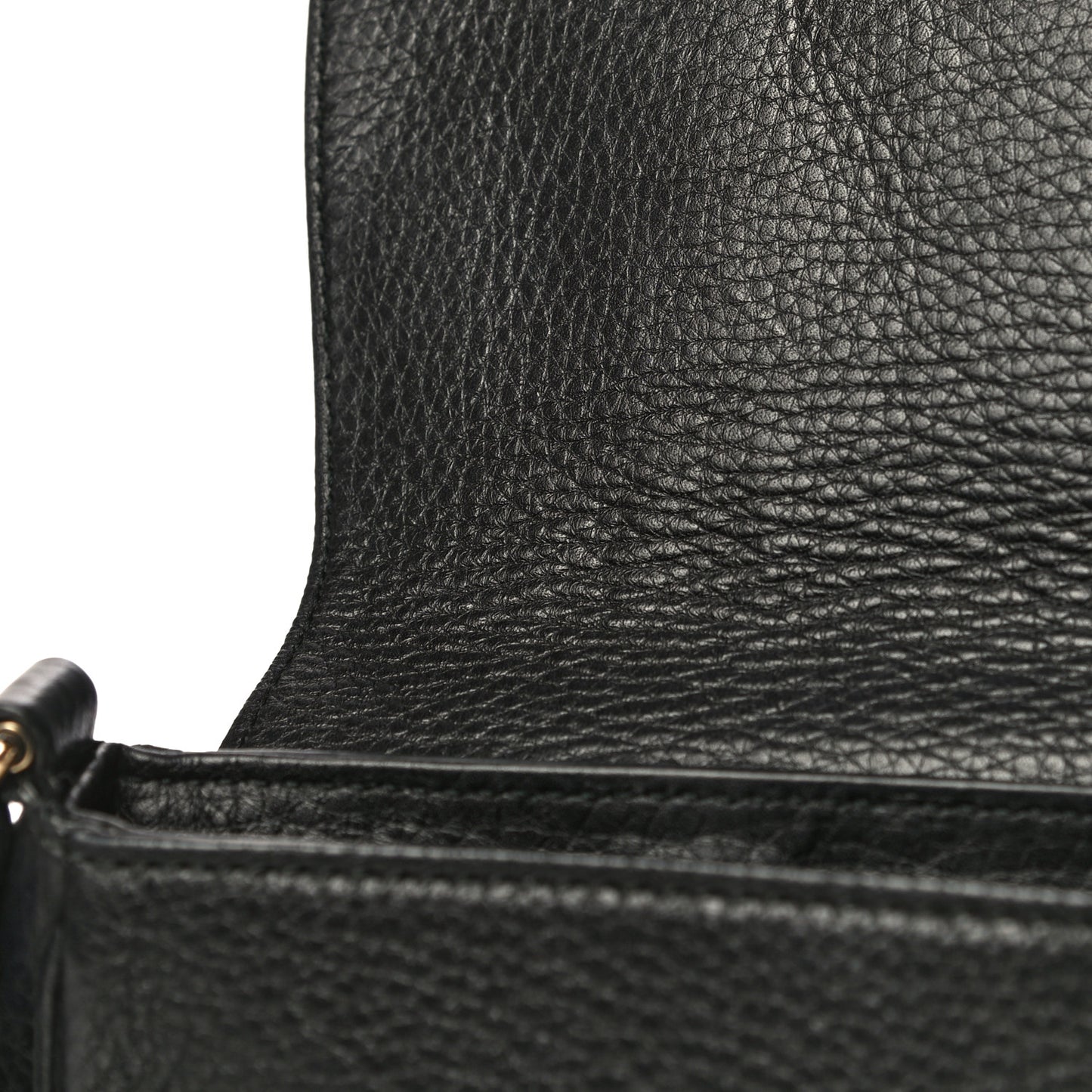 Pebbled Calfskin Medium Soho Flap Crossbody Black