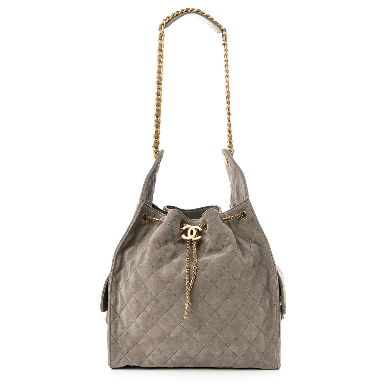 Chanel Suede Quilted Medium Chanel 25 Handbag Dark Grey 1 of 13