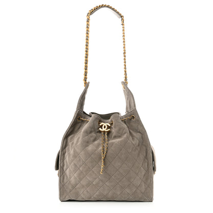 Chanel Suede Quilted Medium Chanel 25 Handbag Dark Grey 1 of 13