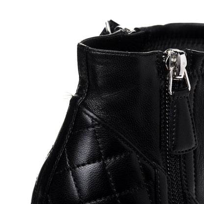 Chanel Lambskin Quilted CC Booties 39 Black 9 of 12