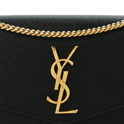 Saint Laurent Grain de Poudre Uptown Chain Wallet Black 9 of 11