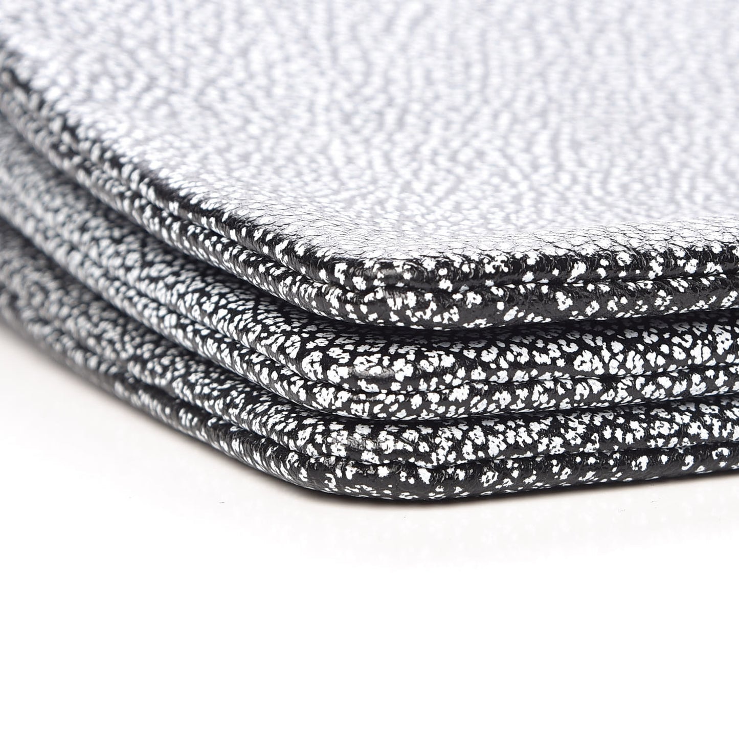 Lambskin Embossed Small Trio Crossbody Bag Black White