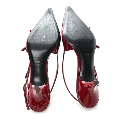 Miu Miu Vernice Buckle 55mm Slingback Pumps 39 Porpora 6 of 9