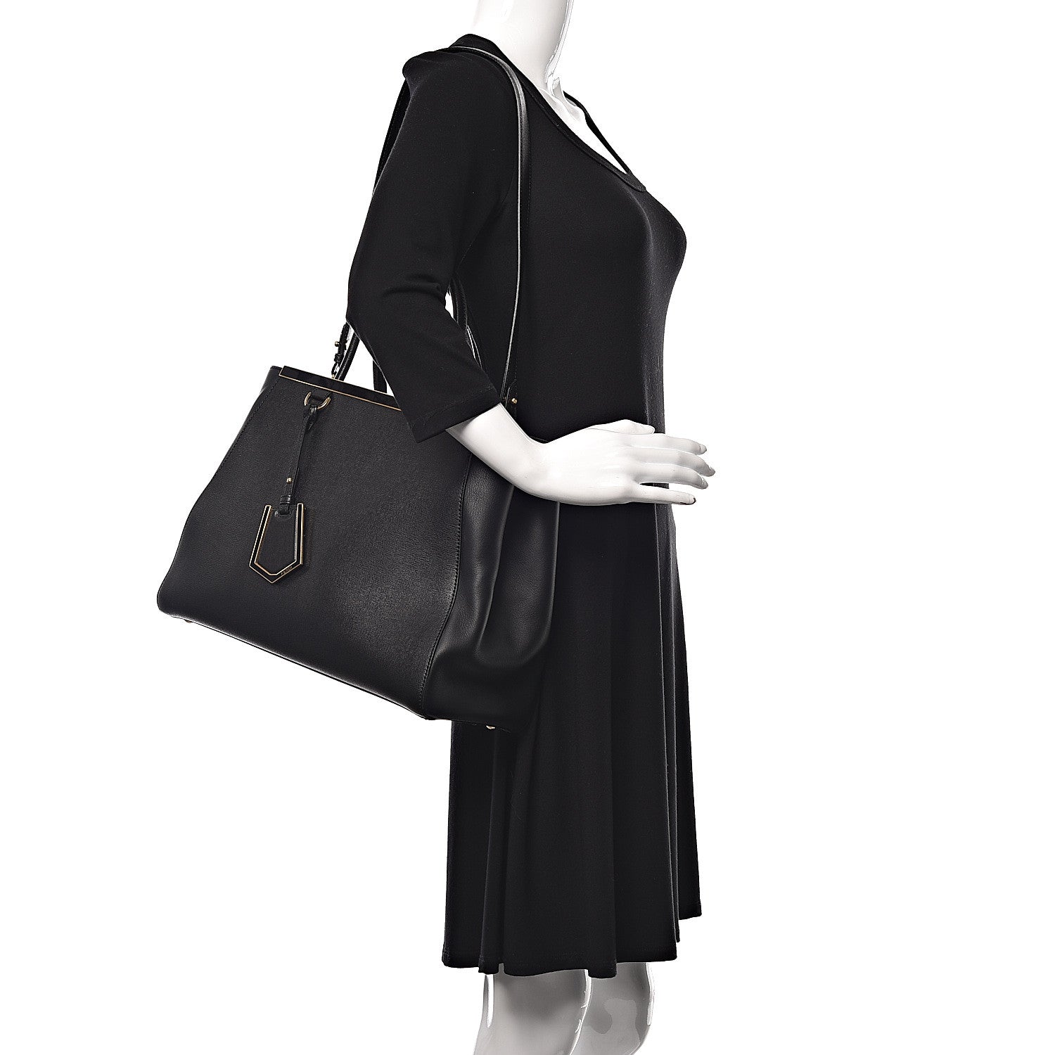 Fendi Vitello Elite Regular 2Jours Tote Black 2 of 15