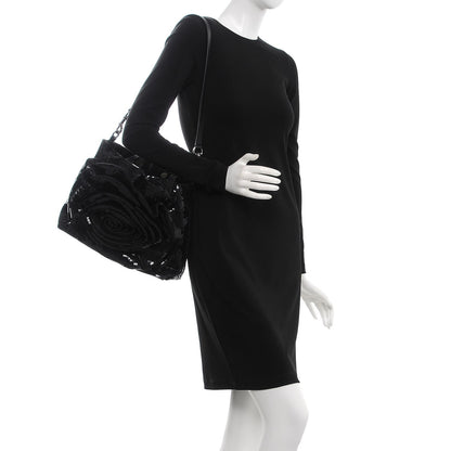 Valentino Garavani Sequin Petale Tote Black 3 of 8