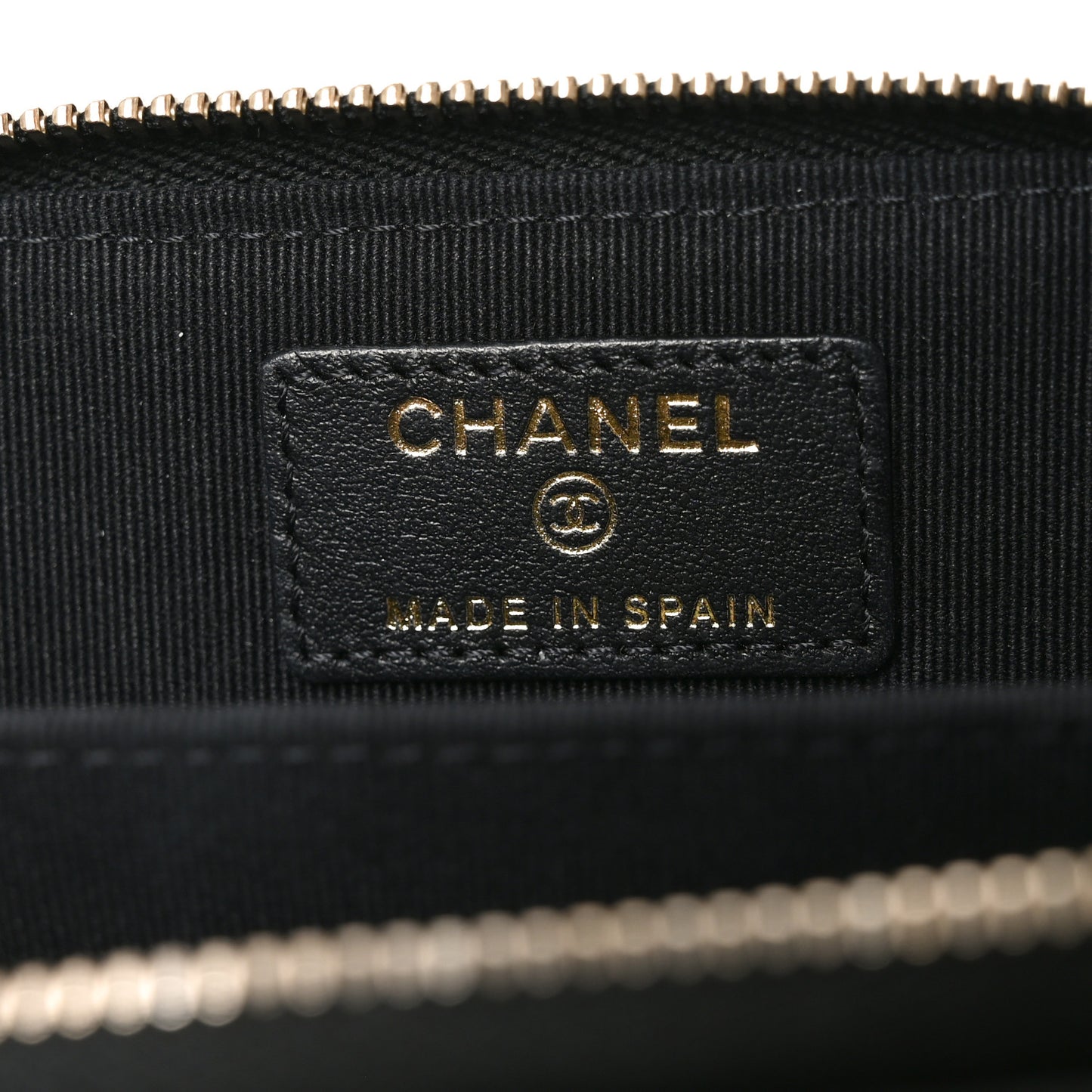 Caviar Quilted Studded CC Zip Card Holder Black