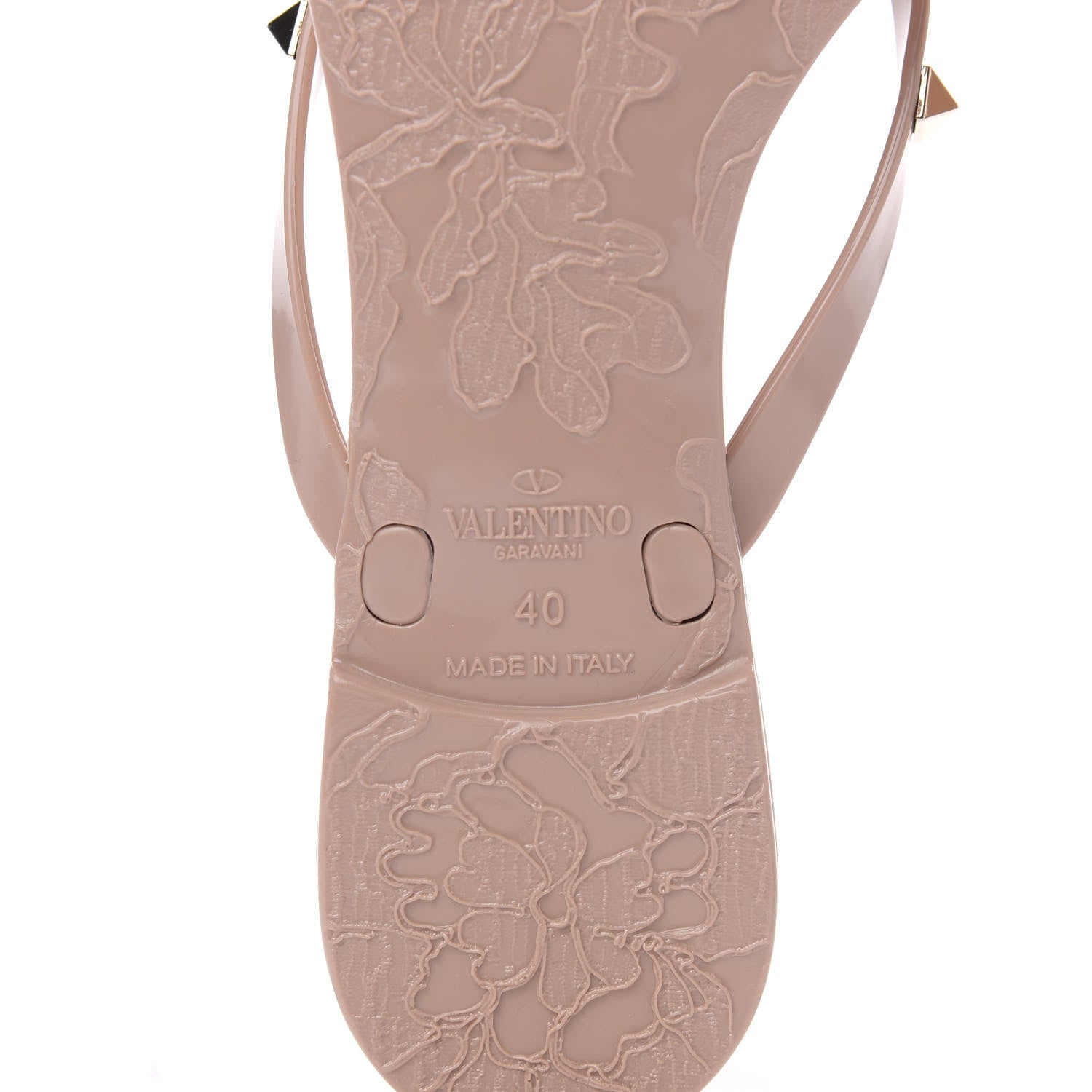 Valentino Garavani PVC Jelly Rockstud Bow Thong Sandals 40 Poudre 6 of 8