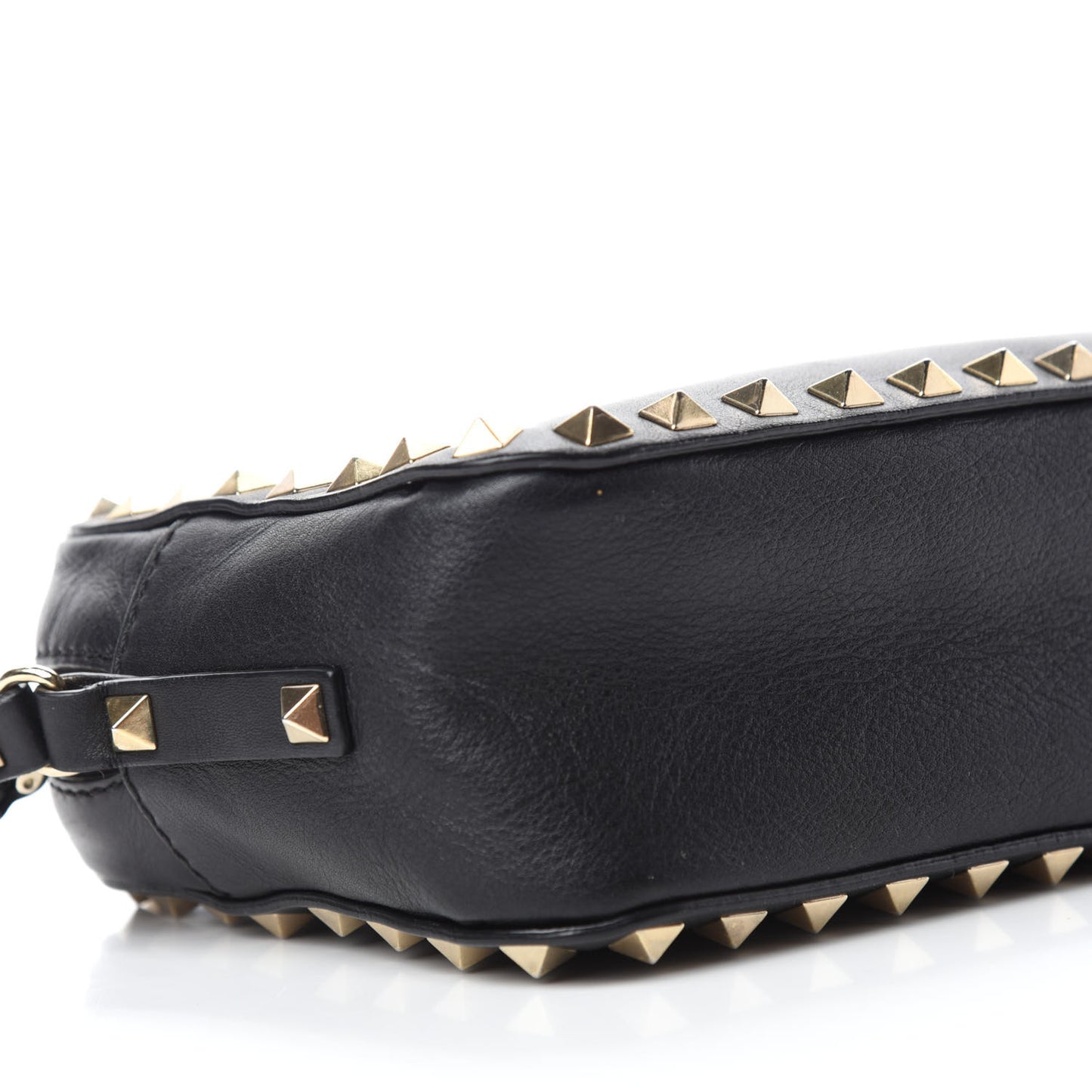 Calfskin Rockstud Camera Crossbody Bag Black