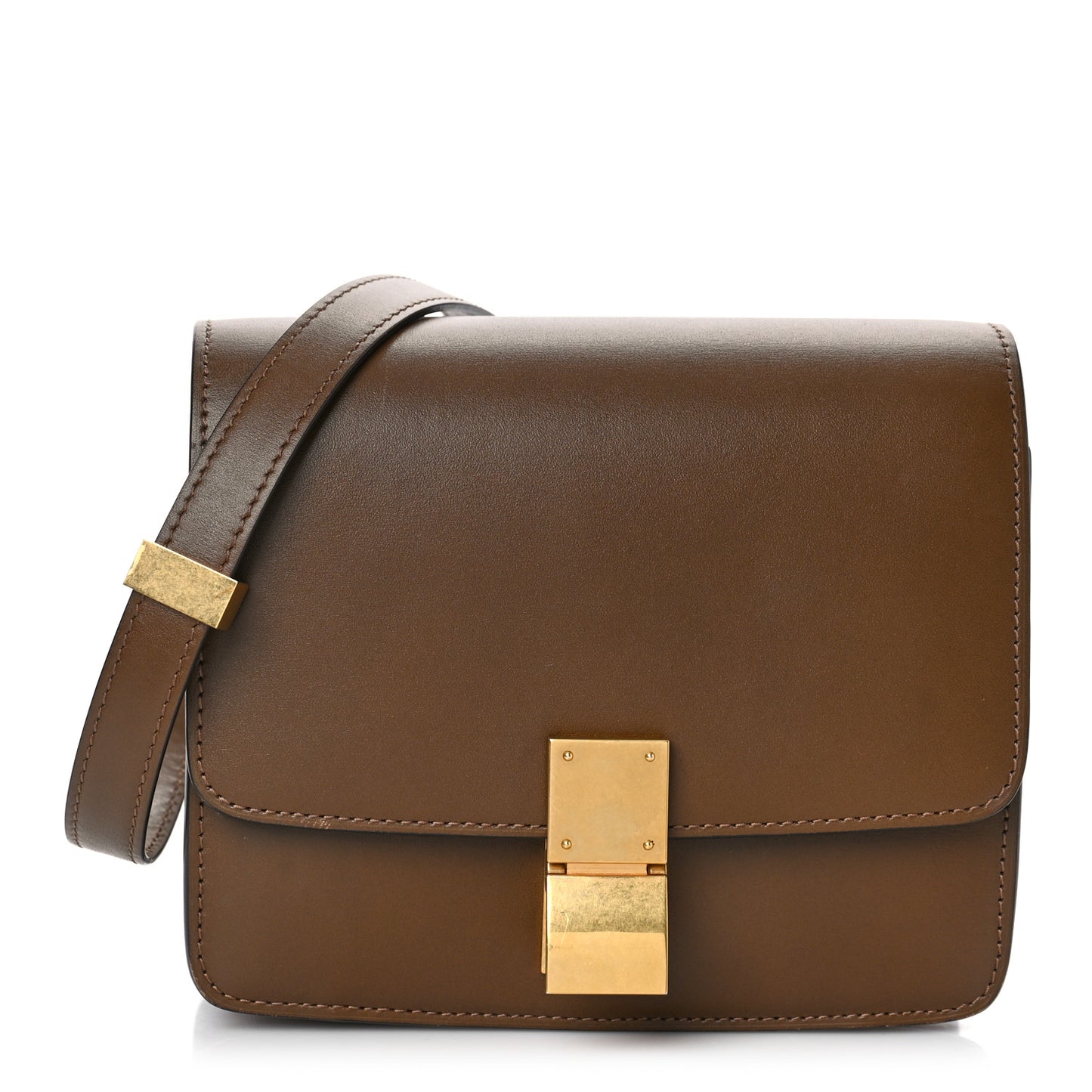 Smooth Calfskin Small Classic Box Flap Bag Camel