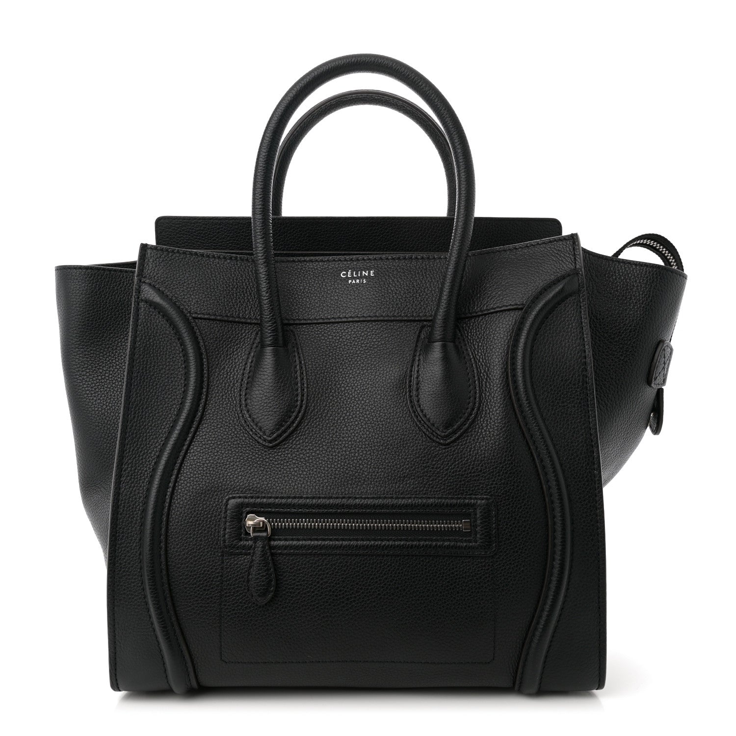 Celine Drummed Calfskin Mini Luggage Black 1 of 10