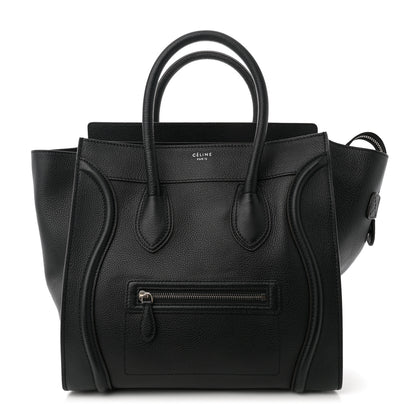 Celine Drummed Calfskin Mini Luggage Black 1 of 10