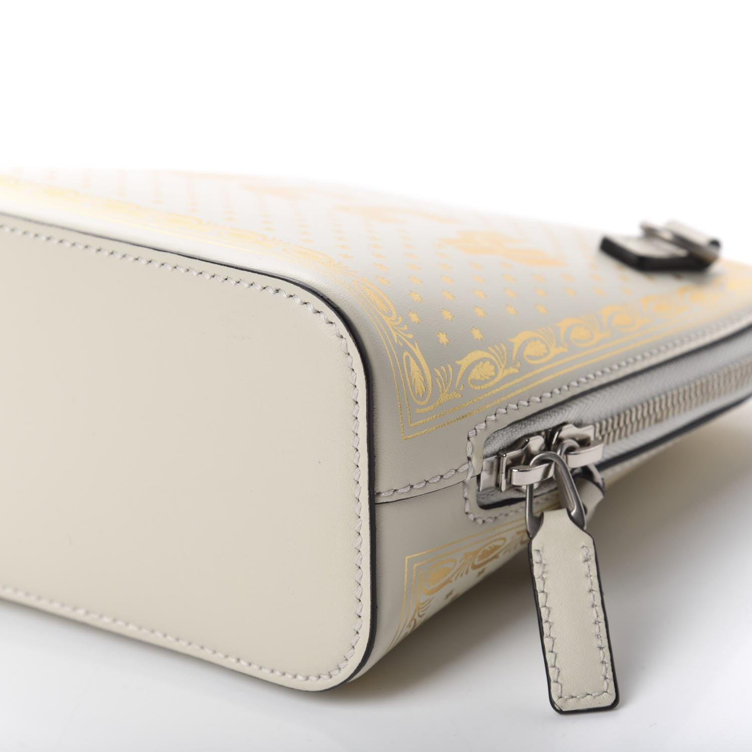 Gucci X SEGA Calfskin GUCCY Stars Mini Dome Shoulder Bag Mystic White Gold 7 of 11