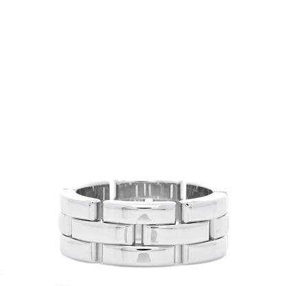 Cartier 18K White Gold Maillon Panthere 3 Row Ring 54 6.75 3 of 6