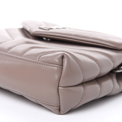Saint Laurent Calfskin Y Quilted Toy Loulou Monogram Satchel Nude Powder 9 of 12