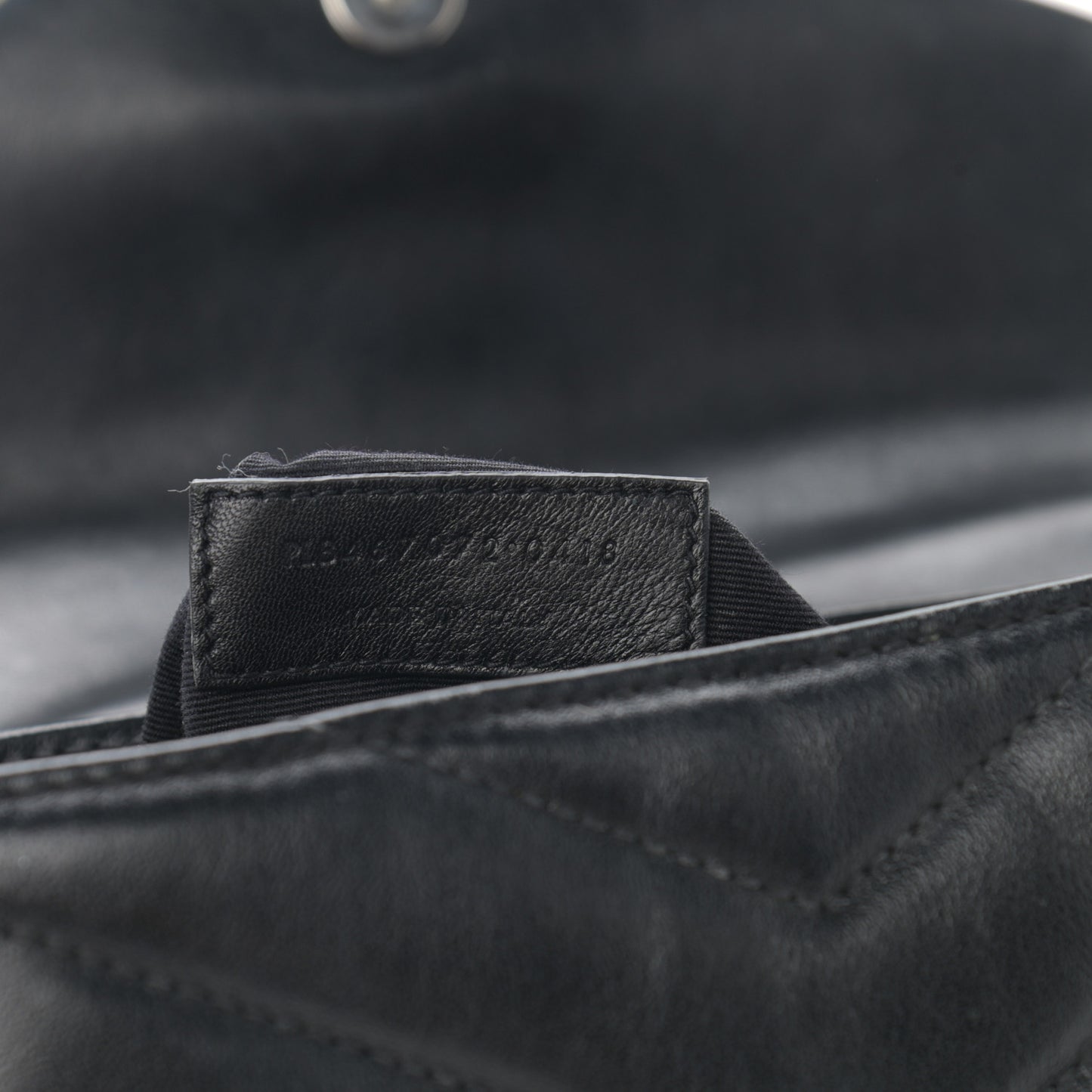 Calfskin Y Quilted Monogram Toy Loulou Crossbody Bag Black