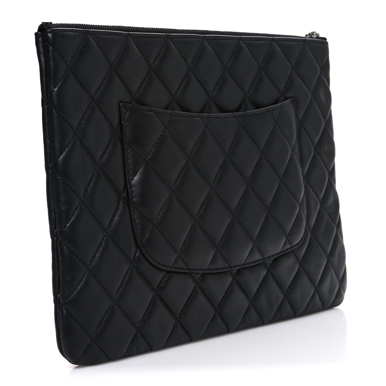 Chanel Lambskin Quilted Medium Cosmetic Case Black 3 of 7