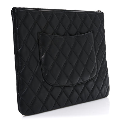 Chanel Lambskin Quilted Medium Cosmetic Case Black 3 of 7