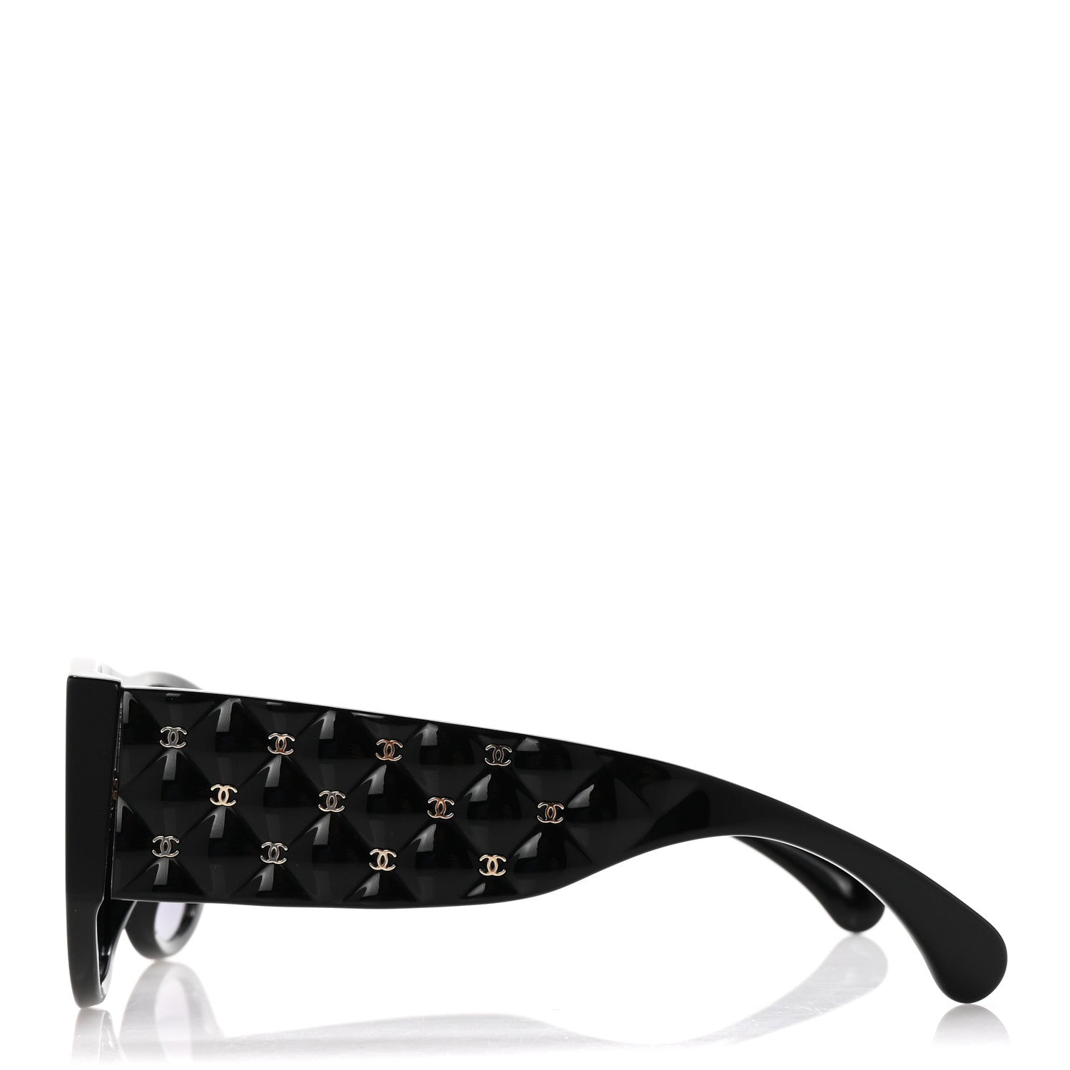 Chanel Acetate Quilted CC Pilot Sunglasses 71465A Black 3 of 8