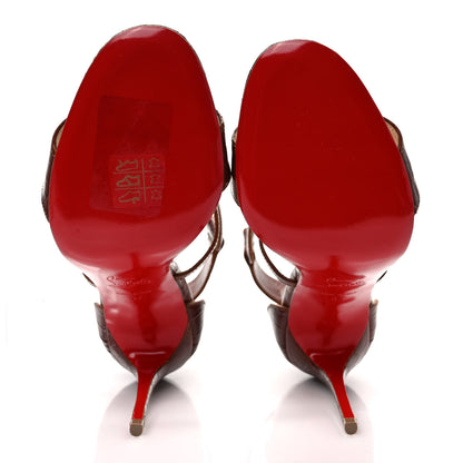 Christian Louboutin Calfskin Crocodile Embossed Choca 100 Sandals 37 Cuoio 5 of 7