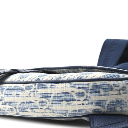Christian Dior Denim Jacquard Oblique Kasuri Mens Saddle Bag Kasuri Blue White 9 of 9