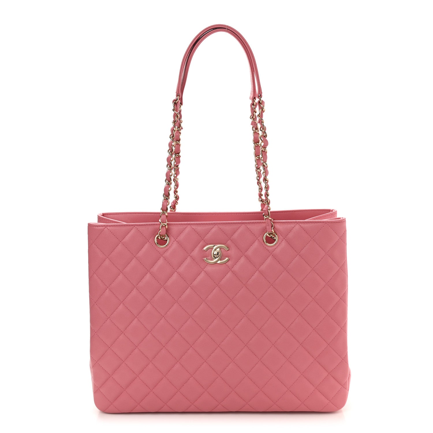 Chanel Caviar Quilted Large Shopping Tote Pink 2 of 10