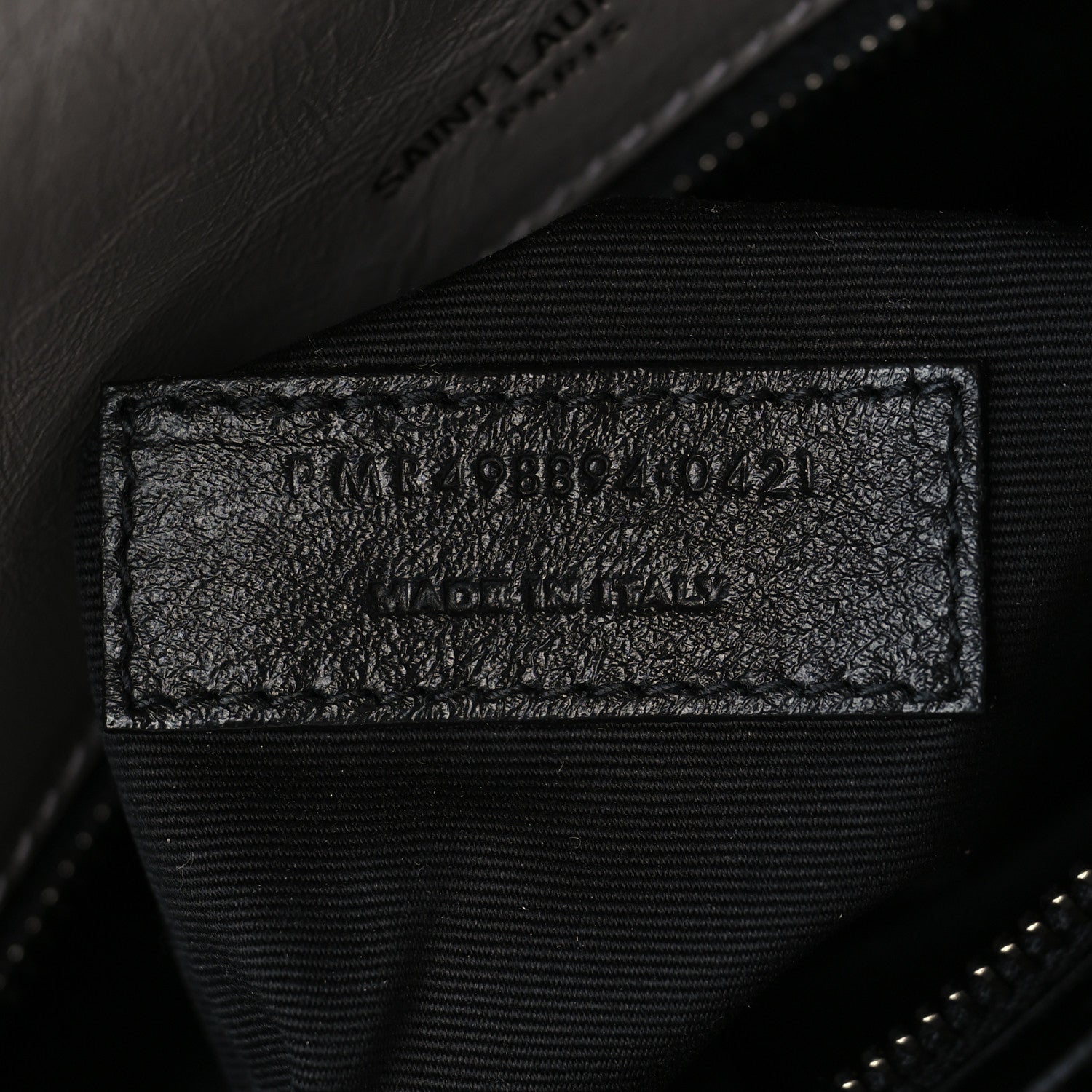 Saint Laurent Crinkled Calfskin Matelasse Monogram Medium Niki Chain Satchel Fog 7 of 10