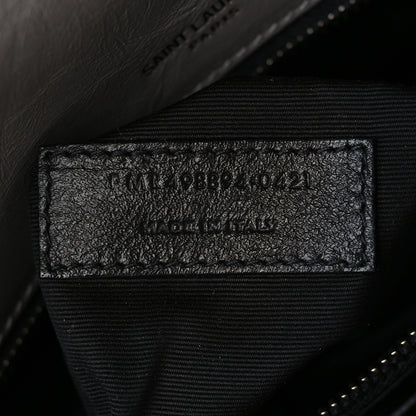 Saint Laurent Crinkled Calfskin Matelasse Monogram Medium Niki Chain Satchel Fog 7 of 10