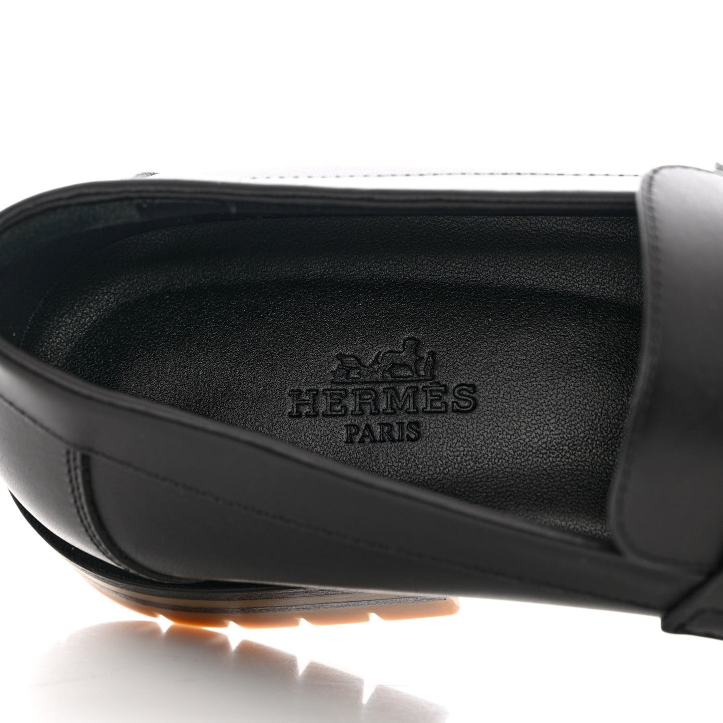 Calfskin Womens Faubourg Loafers 35 Black