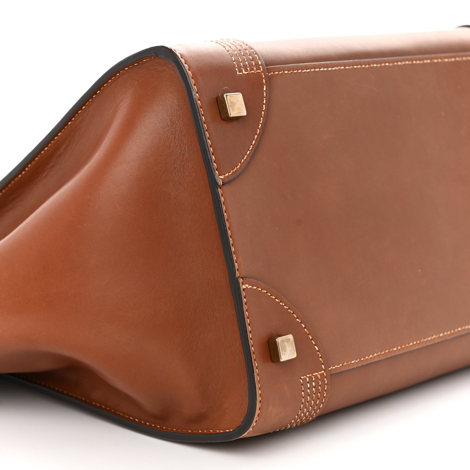 Celine Natural Calfskin Double Stitching Mini Luggage Tan 8 of 11