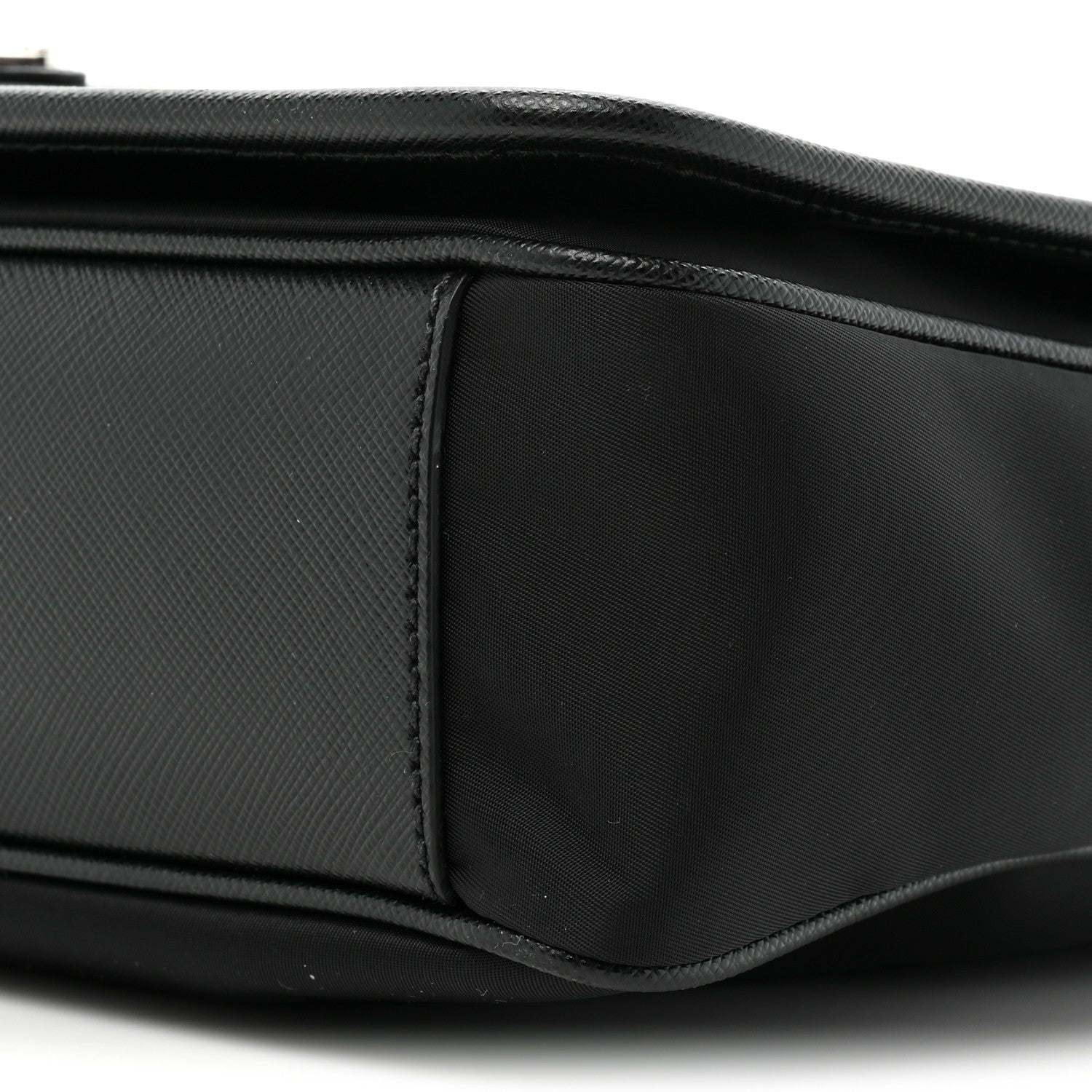 Prada Tessuto Nylon Saffiano Flap Messenger Bag Black 8 of 9