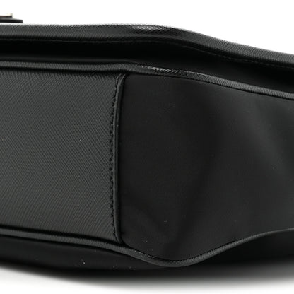 Prada Tessuto Nylon Saffiano Flap Messenger Bag Black 8 of 9