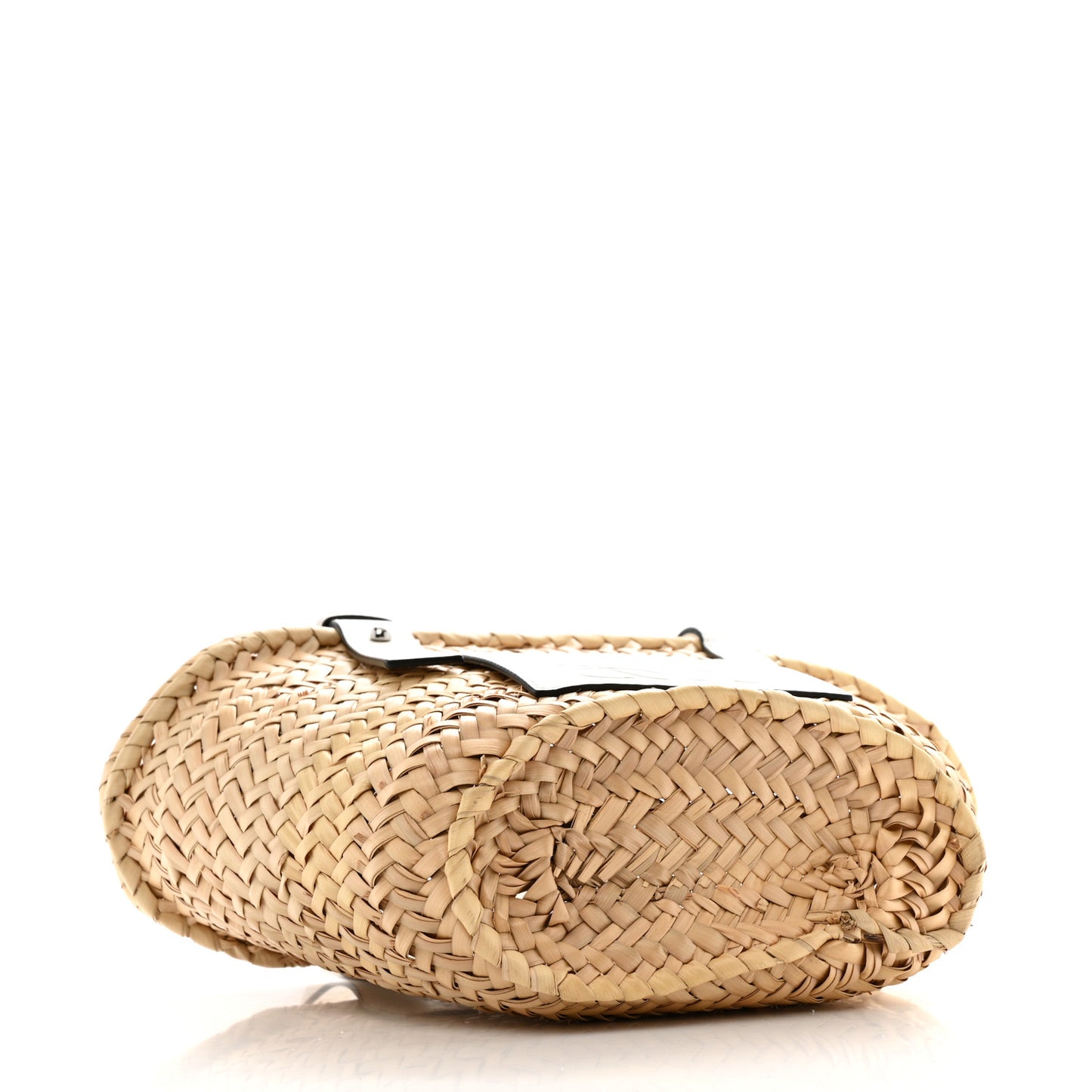 Raffia Mini Basket Tote Bag Natural White