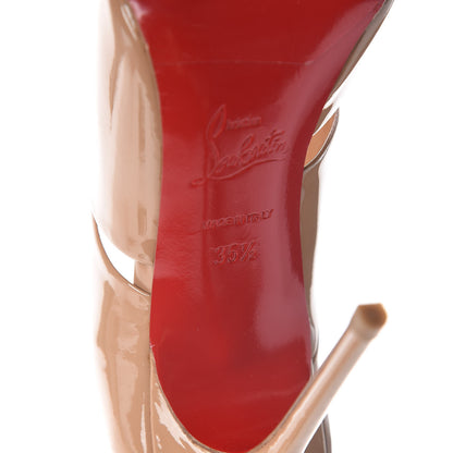 Christian Louboutin Patent Cachottiere 100 Peep Toe Booties 35.5 Soft Nude 9 of 12