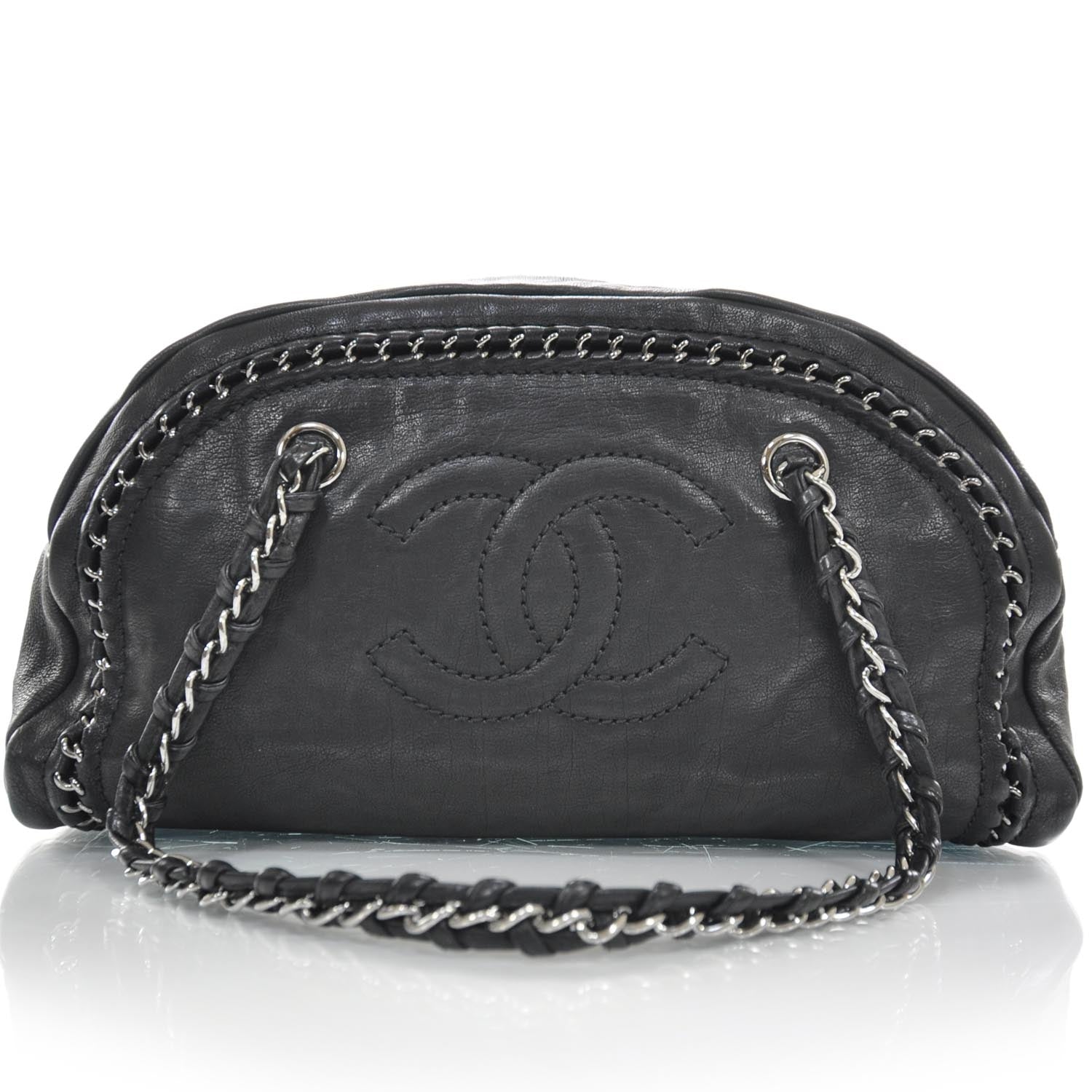 Chanel Leather Luxe Ligne Medium Bowler Black 1 of 9