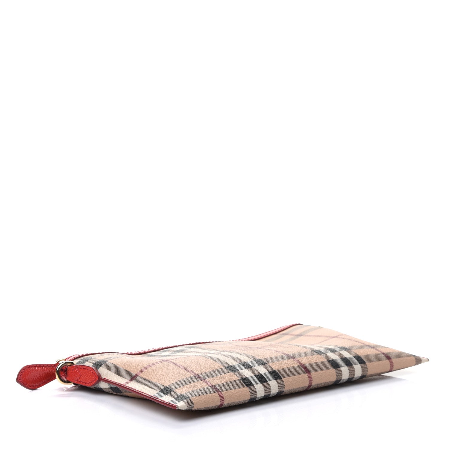 Burberry Haymarket Check Small Peyton Crossbody Clutch Bag Coral Red 3 of 4
