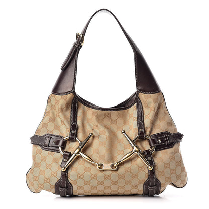Gucci Monogram Large Horsebit 85th Anniversary Hobo Dark Brown 1 of 15