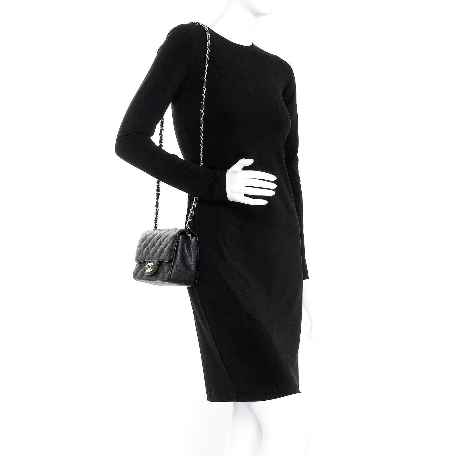 Chanel Caviar Quilted Mini Square Flap Black 2 of 7