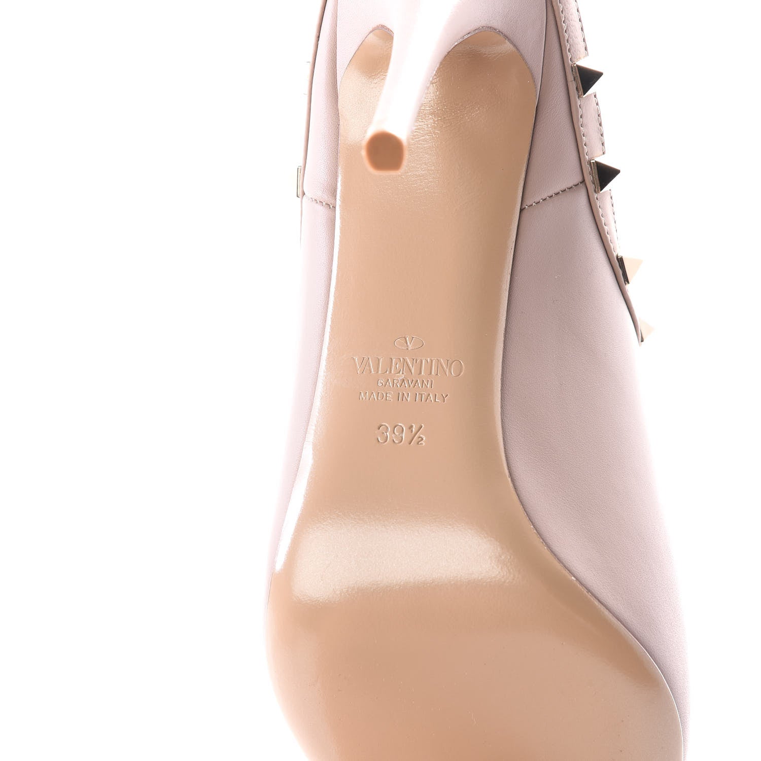 Valentino Garavani Calfskin Rockstud Open Back Ankle Booties 39.5 Poudre 6 of 9