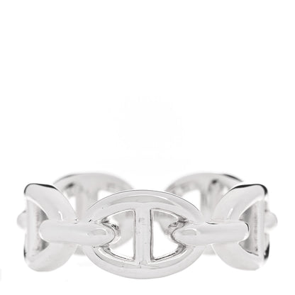 Hermes Sterling Silver PM Chaine d'Ancre Enchainee Band Ring 52 6 1 of 9