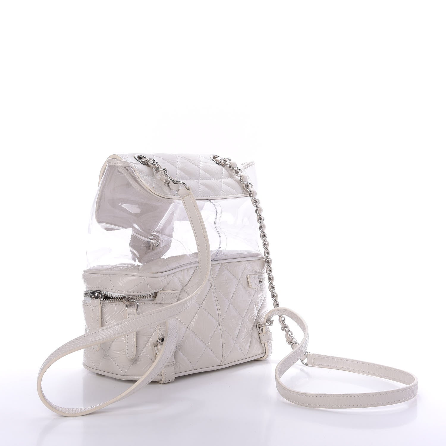Chanel Crumpled Calfskin PVC Quilted Backpack White 2 of 10