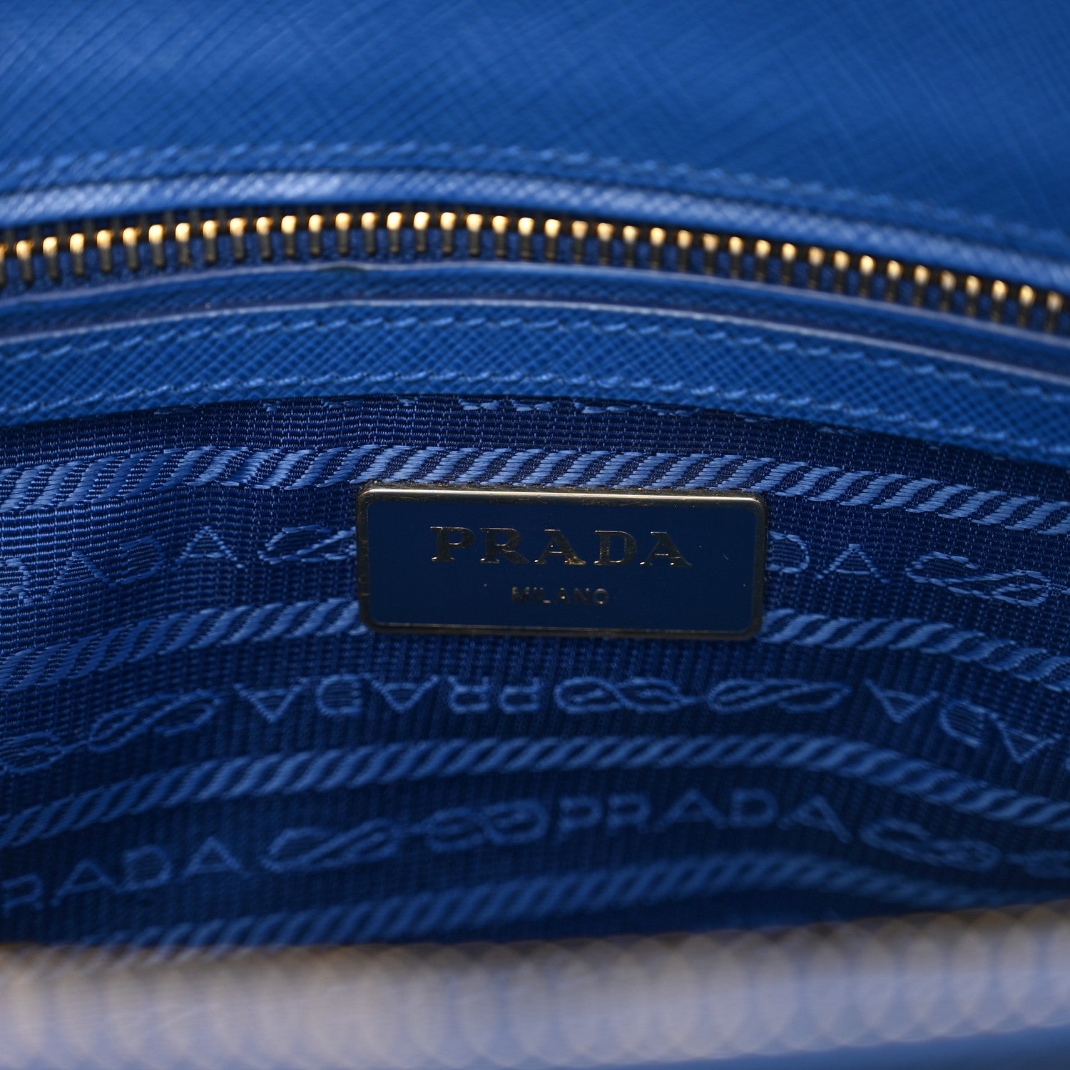 Prada Saffiano Lux Mini Galleria Double Zip Tote Azzurro 7 of 12