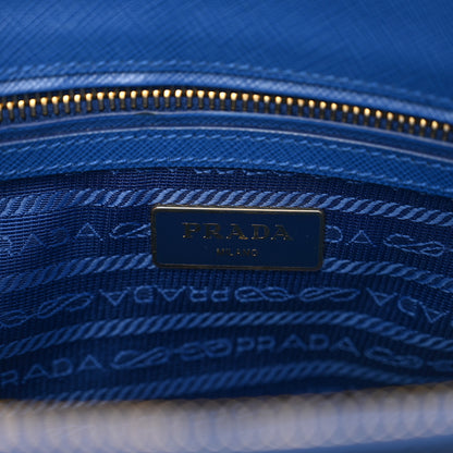 Prada Saffiano Lux Mini Galleria Double Zip Tote Azzurro 7 of 12