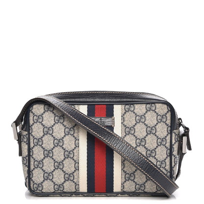 Gucci GG Supreme Monogram Web Small Shoulder Bag Navy 1 of 7