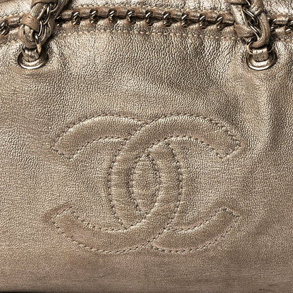 Chanel Metallic Goatskin Large Luxe Ligne Bowler Gold 7 of 15