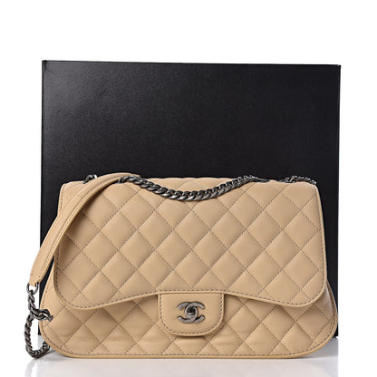 Chanel Lambskin Quilted Large Natural CC Flap Beige 12 of 12