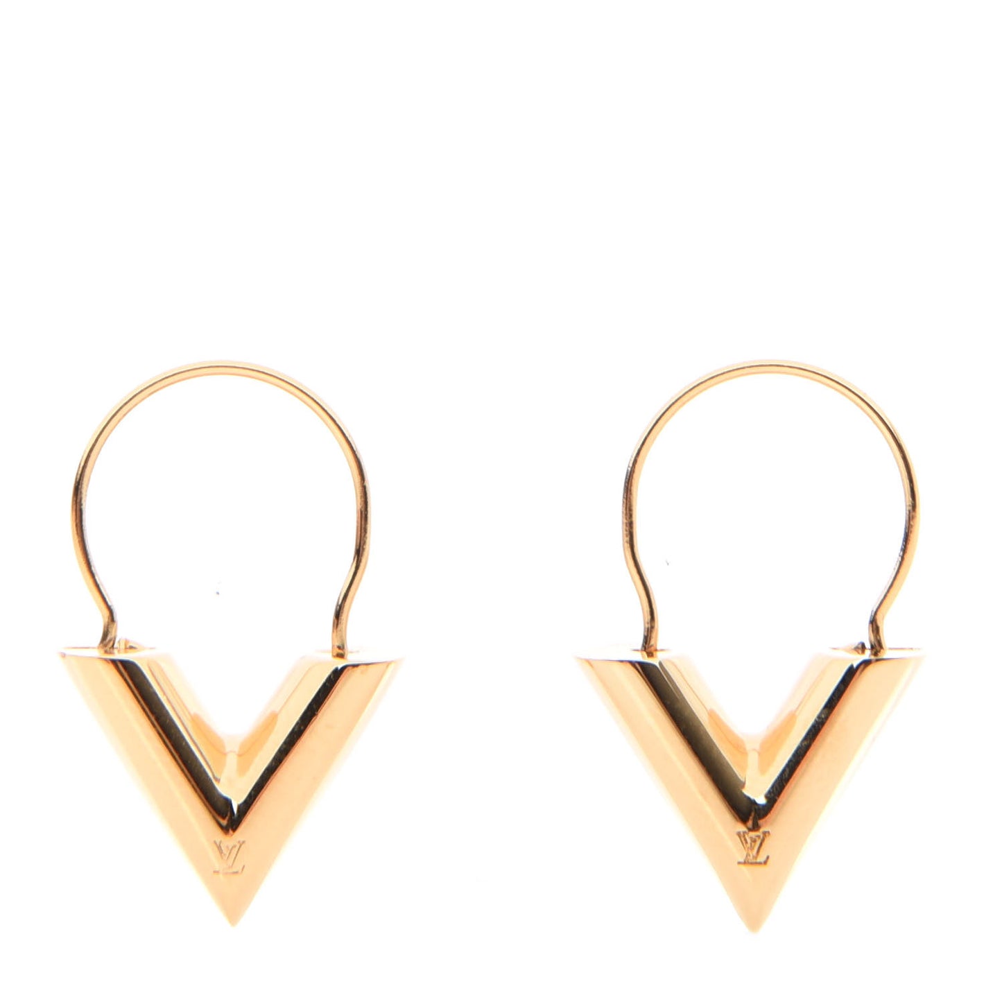 Brass Essential V Hoop Earrings Gold